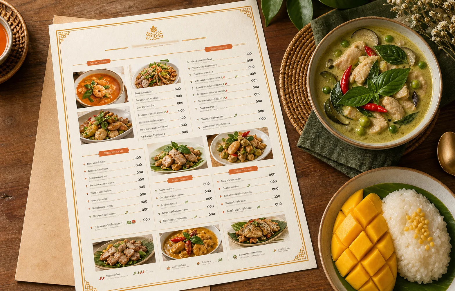 Generated multilingual menu materials